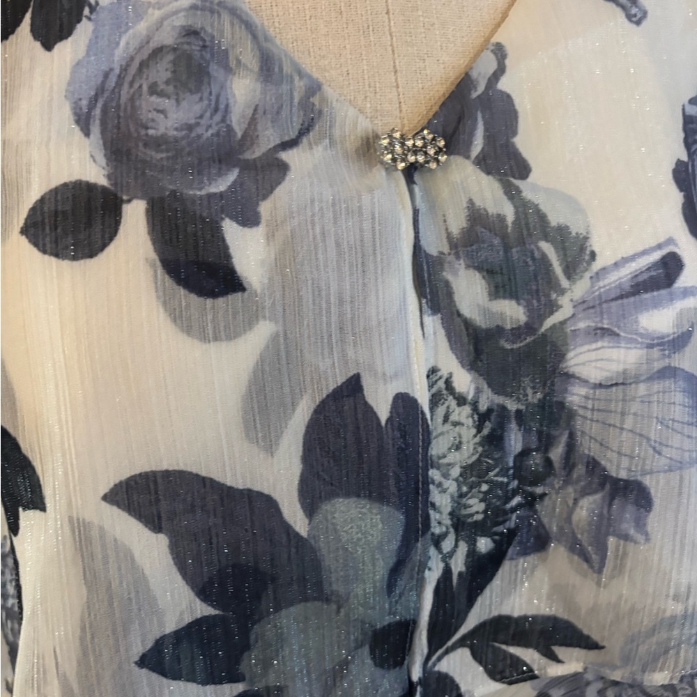 SL Fashions Floral Chiffon Tiered V-Neck Dress in Sz 10 NWT - Picture 5 of 14